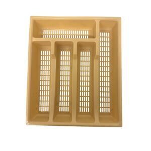 Vintage Action Industries Silverware Tray Yellow/Gold MADE IN USA 5-Compartments